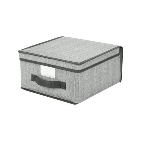 hl russel medium storage box with metal handles grey|Simplify Medium Storage Box Gray .